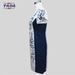 Elegant round neck embroidery summer one piece party swing dress dinner dresses