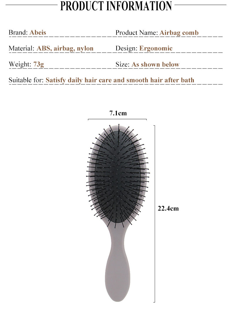 Plastic Handle Hair Paddle Brush Wet And Dry Message Detangling Hair Brush