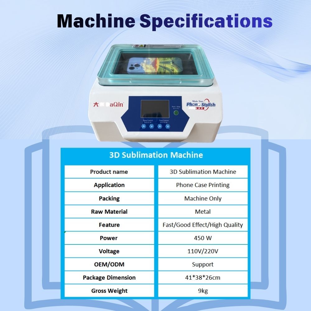 3D Sublimation Printing Machine with 120 by 210 Millimeter Working Chamber Size for Heat Transfer Printing Applications