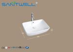 Rectangle Above Counter Top Wash Basin Ceramic Bathroom Vessel Vanity Sink