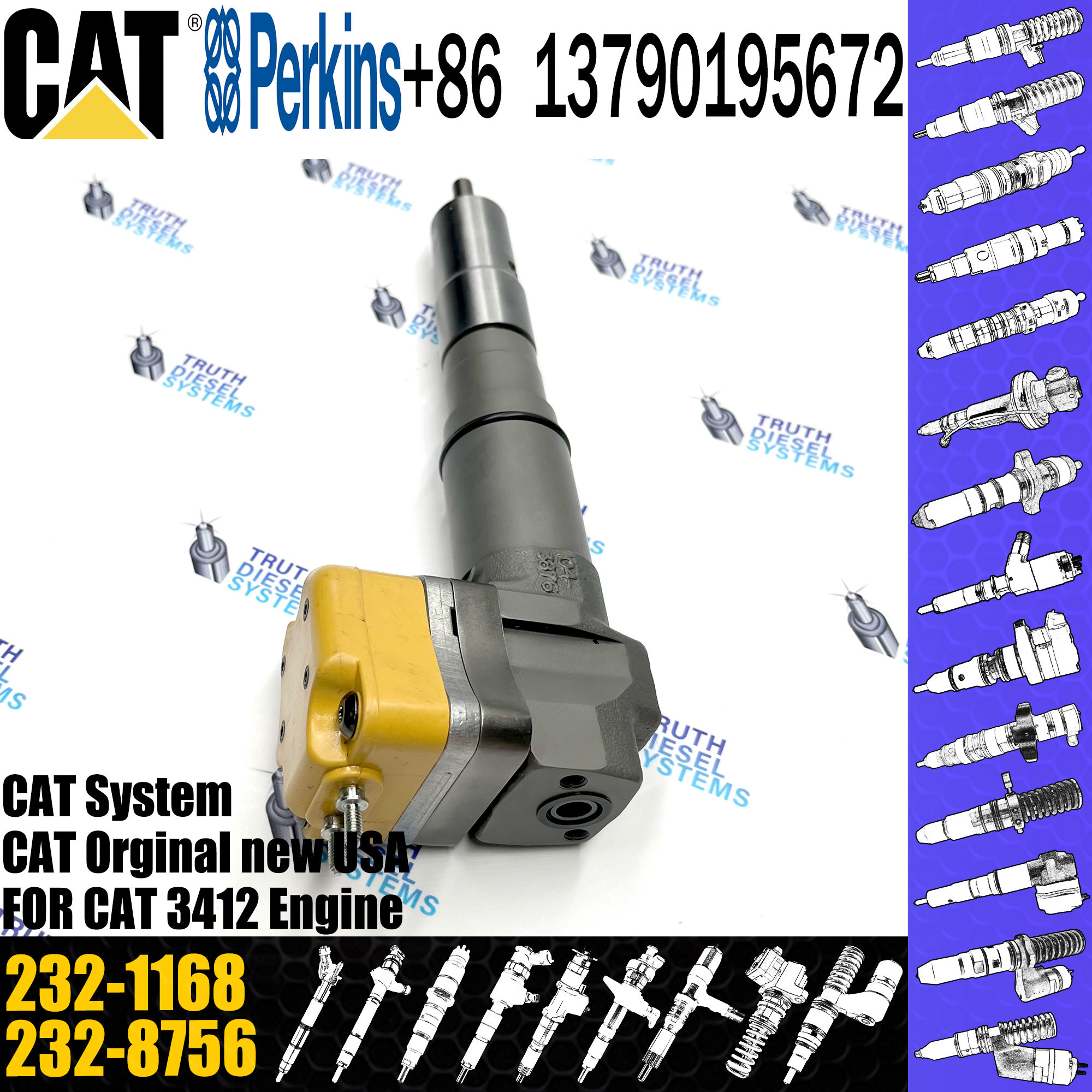 Diesel Engine Fuel Injector Assembly 232-1173 232-1183 232-1168 174-7527 20R-0760 173-9272 232-1173 For 3412 Engine