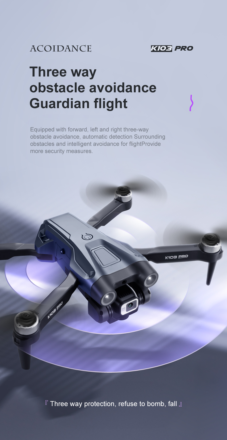 Mini Toy Drones Rc Quadcopter Gyro drone Charging Time 60 Minutes K103 Pro Brushless Gps Aerial with Obstacle Avoidance