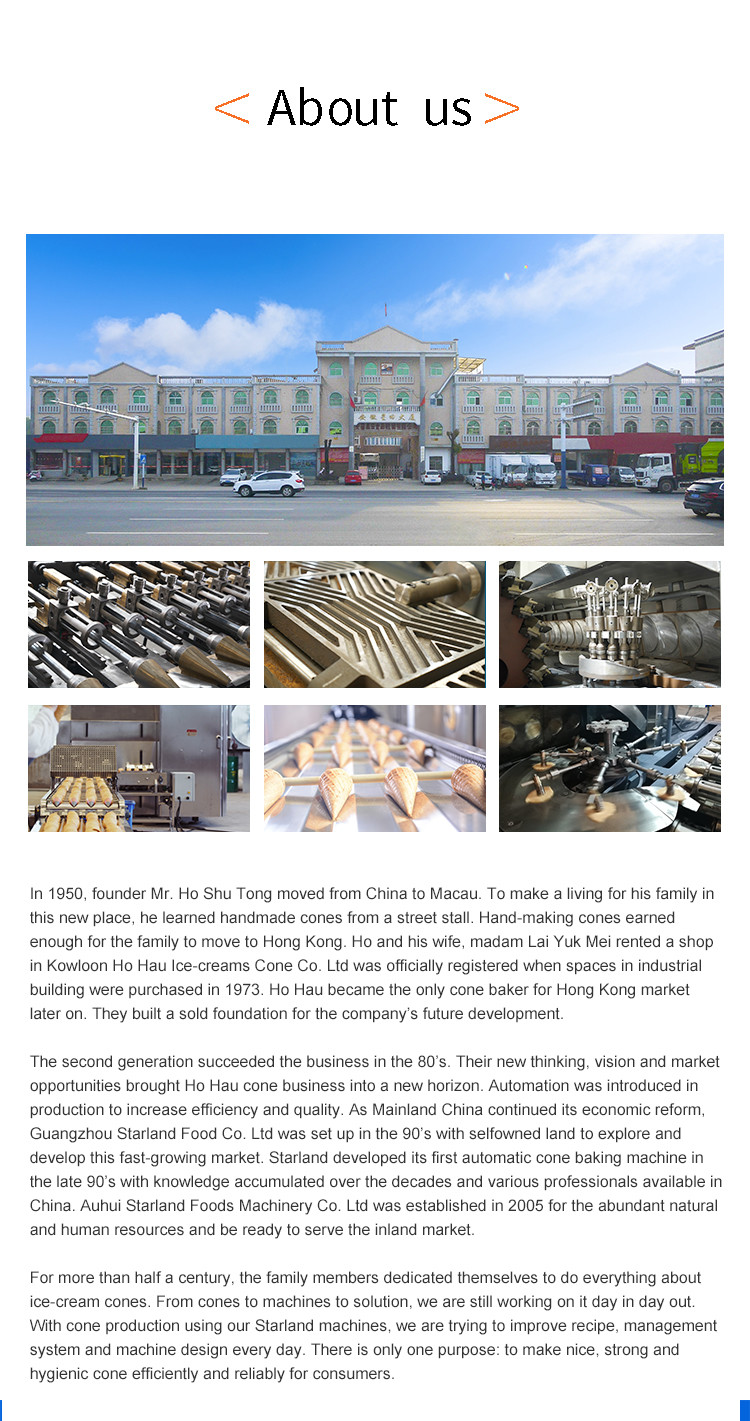 1.1KW Sugar Cone Production Line Ice Cream Waffle Cones Baking Making Machine