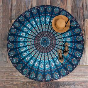 China Round Beach Throw Tapestry Hippy Boho Gypsy Cotton Tablecloth Beach Towel wholesale