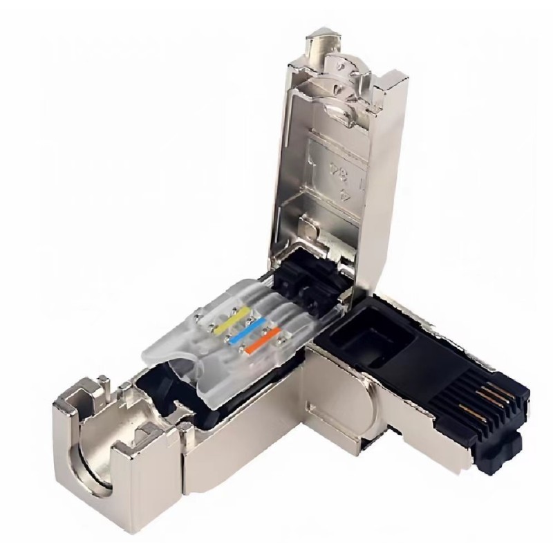 Compatible RJ45 Profinet Industrial Network Cable Connector with 4-core and 8-core Options and 1000V Voltage Rating Featuring Silver and Gold Plated