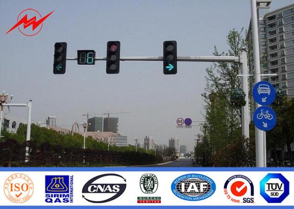 6.5m Height High Mast Poles / Road Lighting Pole For LED Traffic Signs , ISO9001
