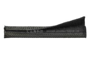 China Black Self Closing Velcro Braided Cable Wrap , Flexible Velcro Wire Cover wholesale