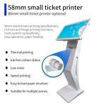 58mm Ticket Printer 21.5" Touch Screen Information Kiosk
