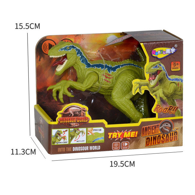 Simulation Dinosaur Toy Pressing Sound and Light Effects PVC Material Unisex Design