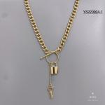Luxury 14k Gold Stainless Steel Lock Head Pendant Necklace Key and Lock Bracelet