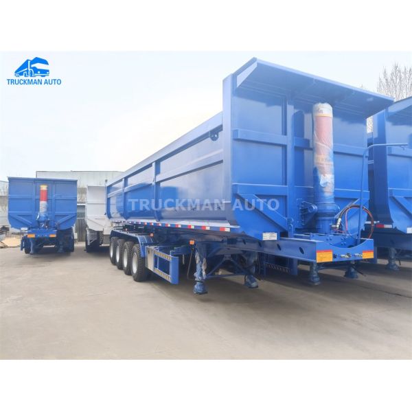 80R22.5 Tire U Shape Tipper Semi Trailer 4 Axles 60 Tons
