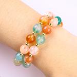 Handmade Gemstone Beaded Bracelet Natural Blossoms Agate Stone Bracelet