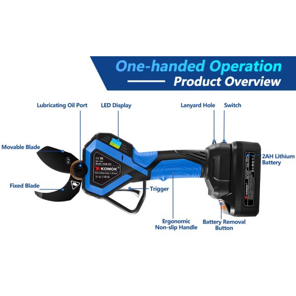 32mm Cordless Pruning Shears , Electric Branch Cutter For Gardens Orchards