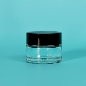 China 36mm Face Cream Container 15g Clear Glass Cosmetic Jars With Lids wholesale