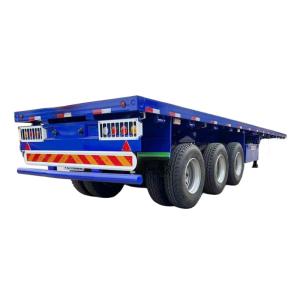 China Flatbed 40 Foot Tri Axle Flat Deck Trailer Trailer-Container wholesale