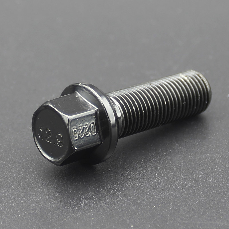 Shank 39mm R14 Extended Lug Bolt Grade 12.9 For Audi & Mercedes Dual Coating Black Finish