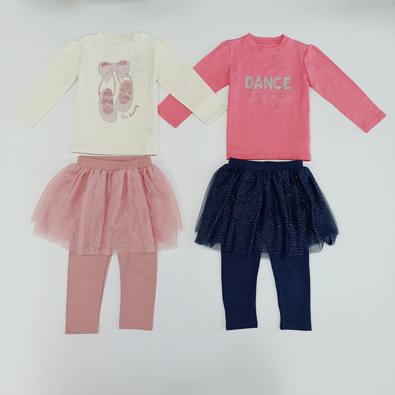 Stylish and Comfortable 2pcs Baby Girl Clothing Set 100% Cotton for Outdoor Wear
