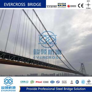China Painted Cable Suspension Prefabricated Steel Bridge Big Loading Capacity wholesale