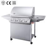 Easily Cleaned 4 1 Burners Stainless Steel Trolley Courtyard Outdoor BBQ Machine