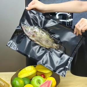 China Vacuum bag textured and embossed food saver vacuum sealer bags transparent/black vacuum bag wholesale