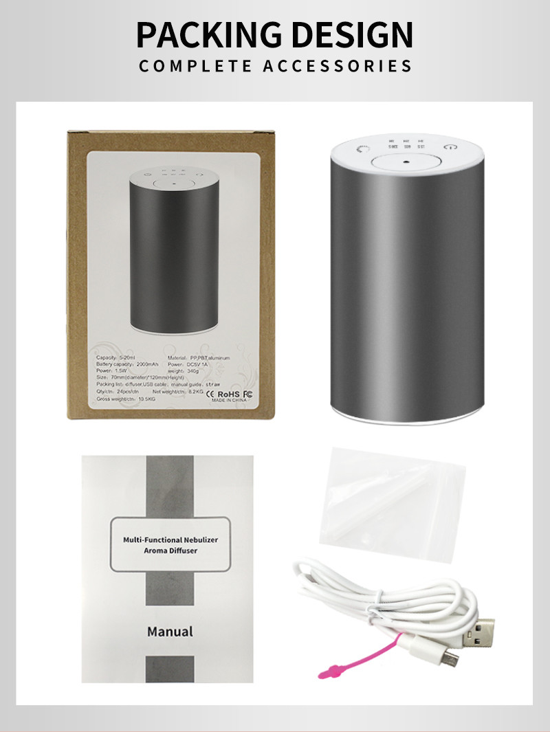 Car 1.2ml/h 2.4MHZ 20ml Rechargeable Waterless Difusor