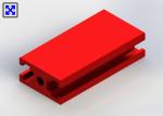 Red Color Painted 20 * 40 T Slot Channel Aluminum Small Size Assembly Parts