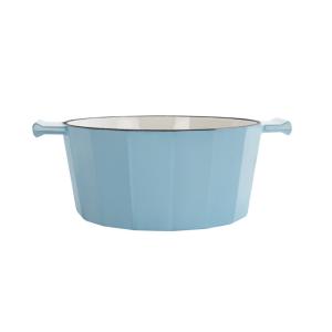 China Blue Cast Iron Stock Pots Cooking 10.2cm Height Wear Resistant For Soup wholesale