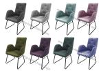 Textured PU Dining Chair High Density Sponge Washable Grey Fabric Shell