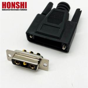 China 3V3 30A Solder Type Male D Sub Connector With Brass Gold Plated Contact Material wholesale