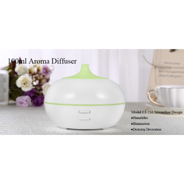 Home Electric Ultrasonic 100ml USB Aroma Essential Oil Diffuser