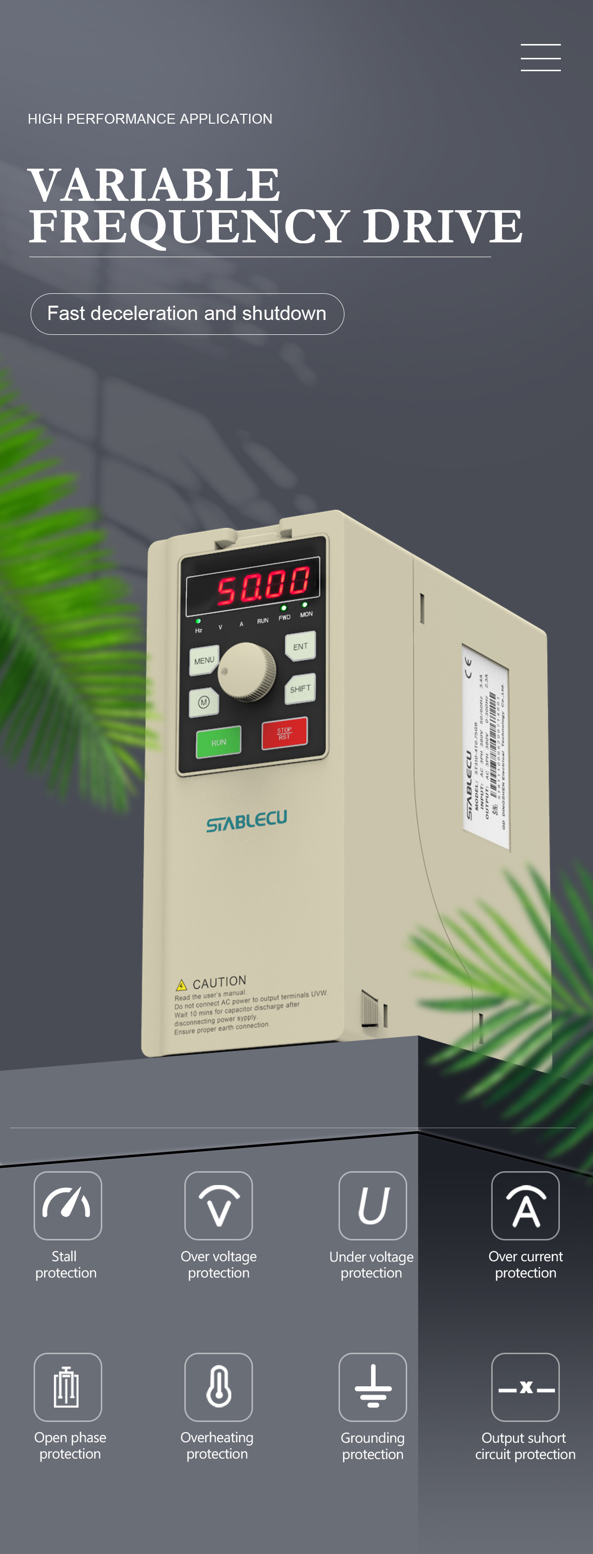 ABS 1.5KW 2.2KW 3.7KW VFD Frequency Inverter 220V 380V OEM