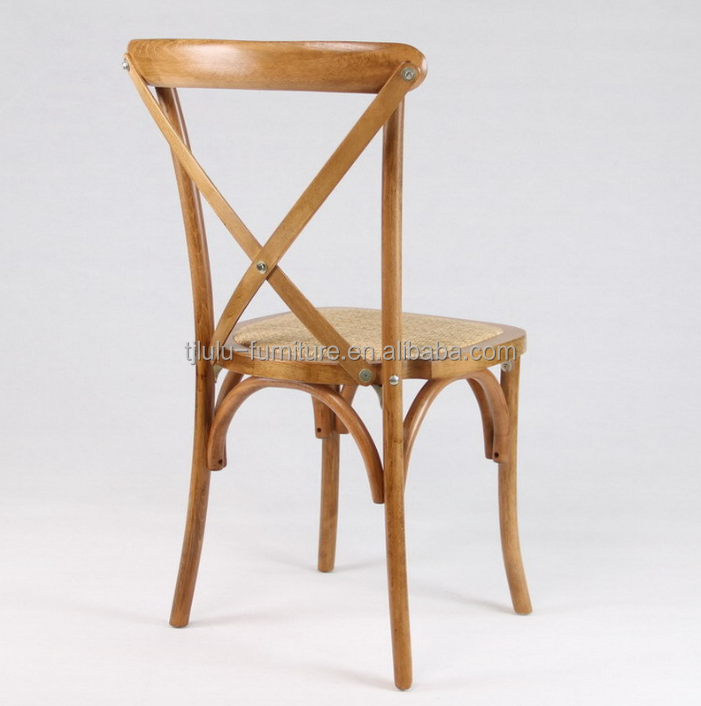 Solid Wooden Cross Back Wedding Wooden Chair For Events With Customized Designs