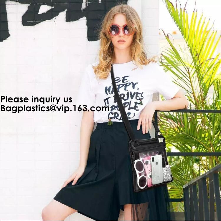 Clear Duffel Gym Bag Transparent PVC Carry Bag With Shoulder Strap,Cosmetic Carry Bag Magnet Pockets Detachable Shoulder