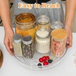Smooth Rotating Modern Kitchen Plastic Lazy Susan Storage Holders Spice Rack