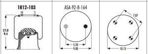 China 1R12-103 Goodyear Air Spring Bellows 566-24-3-066 DAYTON 352-9101 wholesale