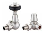Classic Traditional Radiator Valves Chrome Corner Type 1/2 Inches For 15mm