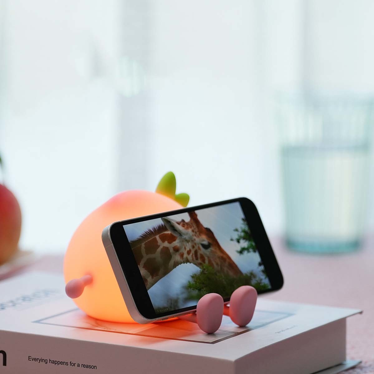 Cute Peach Night Light For Kids Soft Silicone Sleep Light With USB Rechargeable Touch Sensor Nightlights For Kids Room