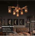 Industrial Vintage American Boat Wooden Chandelier Hot Pot Shop Restaurant Bar