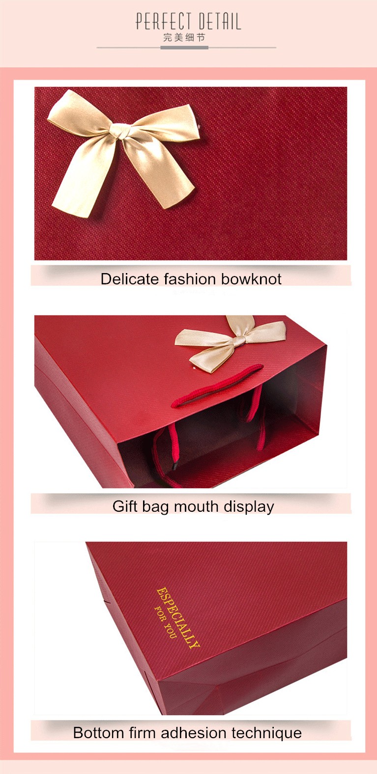 Thickened Printed Wine Bottle Paper Bags For Wedding Ultralight Leakproof