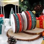 1cm*45m Chritsmas Printed Ribbon For Gift Packing And Garment Accessories