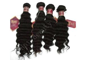 China Custom Natural Black Remy Virgin Human Hair Extensions Deep Wave wholesale