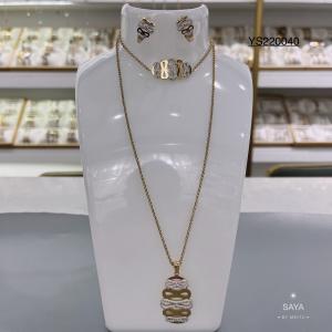 China Bee Nest Rhinestone Necklace Bracelet Set K Gold Plated Stainless Steel Jewelry wholesale