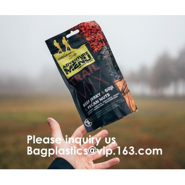 Custom Print Biodegradable Foil Packaging Soft Zipper Stand Up Bottom Gusset Plastic Drinking Pouches Bags With Straws