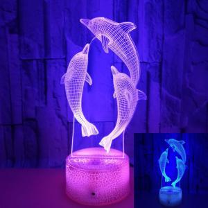 China OEM animal shape Dolphin 3D Lights Holiday Gifts Colorful Remote Control LED Stereo Visual Lights wholesale