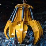 6 Ropes Crane Grab Bucket Bulk Heavy Duty Electro-hydraulic Cargo Orange Peels