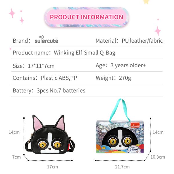 Supercute Intelligent Interactive Voice Blinking Bag Toy Messenger Bag Shoulder Bag