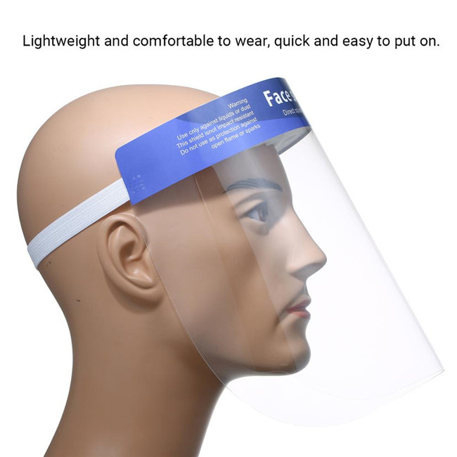 High Transparency Safety Face Shield Skin Friendly With Earloop PET Material