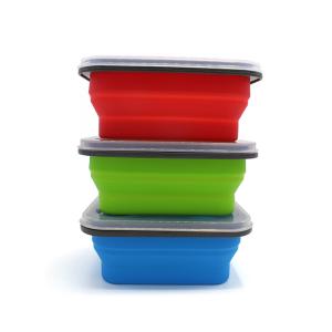 China 600ml Foldable Silicone Food Container Microwavable For Camping wholesale