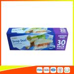 Supermarket Reuseable Plastic Clear Sandwich Bags Zipper Top 22 * 25cm