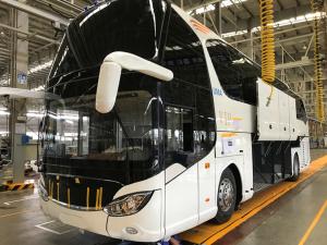 China LHD/RHD Cummins 375HP Euro5 51+2 Seats Luxury Coach Bus YBL6128SD for Peru wholesale